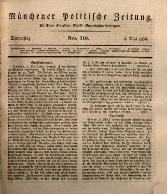 Münchener politische Zeitung (Süddeutsche Presse) Donnerstag 8. Mai 1834