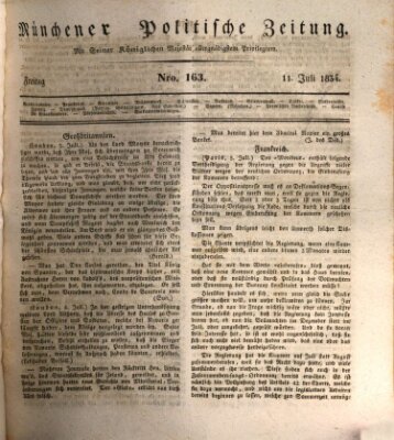 Münchener politische Zeitung (Süddeutsche Presse) Freitag 11. Juli 1834