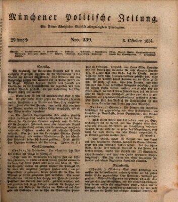 Münchener politische Zeitung (Süddeutsche Presse) Mittwoch 8. Oktober 1834