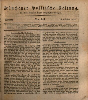 Münchener politische Zeitung (Süddeutsche Presse) Dienstag 14. Oktober 1834