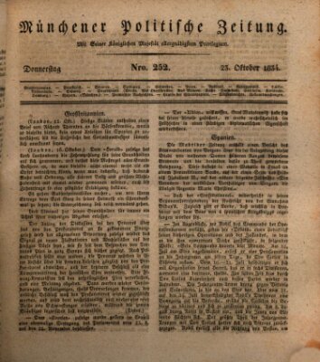 Münchener politische Zeitung (Süddeutsche Presse) Donnerstag 23. Oktober 1834