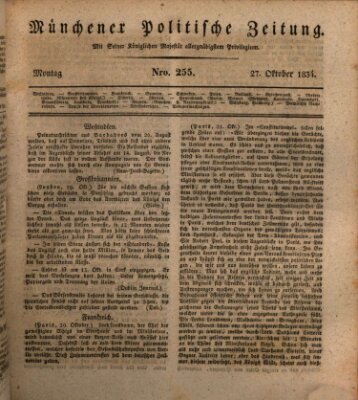 Münchener politische Zeitung (Süddeutsche Presse) Montag 27. Oktober 1834