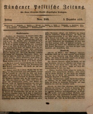 Münchener politische Zeitung (Süddeutsche Presse) Freitag 5. Dezember 1834