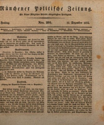 Münchener politische Zeitung (Süddeutsche Presse) Freitag 12. Dezember 1834