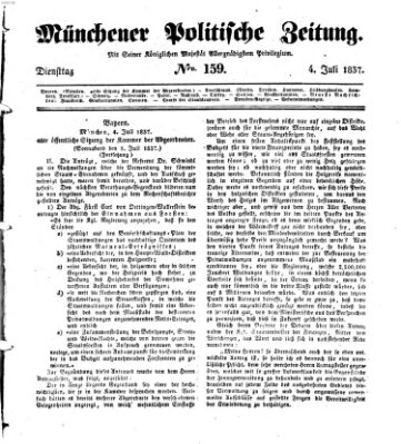 Münchener politische Zeitung (Süddeutsche Presse) Dienstag 4. Juli 1837