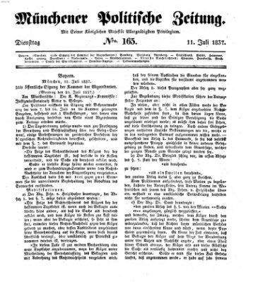 Münchener politische Zeitung (Süddeutsche Presse) Dienstag 11. Juli 1837