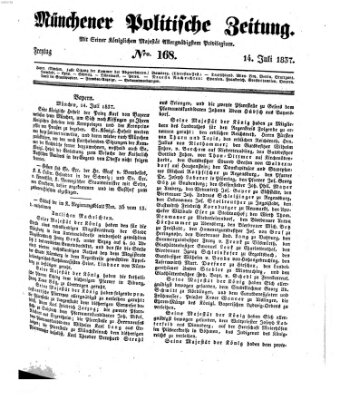 Münchener politische Zeitung (Süddeutsche Presse) Freitag 14. Juli 1837