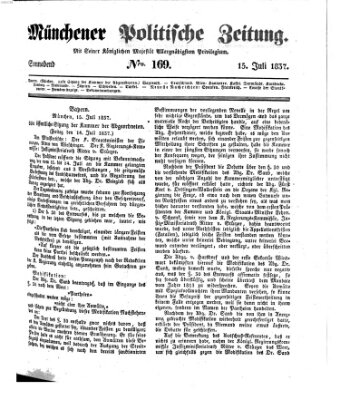 Münchener politische Zeitung (Süddeutsche Presse) Samstag 15. Juli 1837