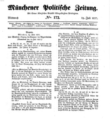 Münchener politische Zeitung (Süddeutsche Presse) Mittwoch 19. Juli 1837