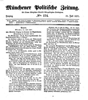 Münchener politische Zeitung (Süddeutsche Presse) Freitag 21. Juli 1837