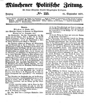 Münchener politische Zeitung (Süddeutsche Presse) Freitag 15. September 1837