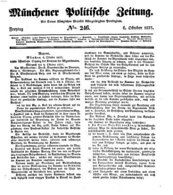 Münchener politische Zeitung (Süddeutsche Presse) Freitag 6. Oktober 1837