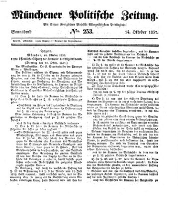 Münchener politische Zeitung (Süddeutsche Presse) Samstag 14. Oktober 1837