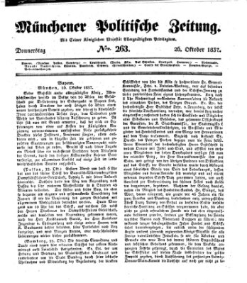 Münchener politische Zeitung (Süddeutsche Presse) Donnerstag 26. Oktober 1837