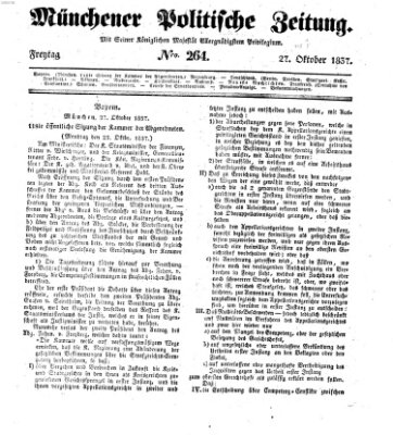 Münchener politische Zeitung (Süddeutsche Presse) Freitag 27. Oktober 1837