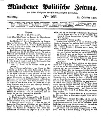 Münchener politische Zeitung (Süddeutsche Presse) Montag 30. Oktober 1837