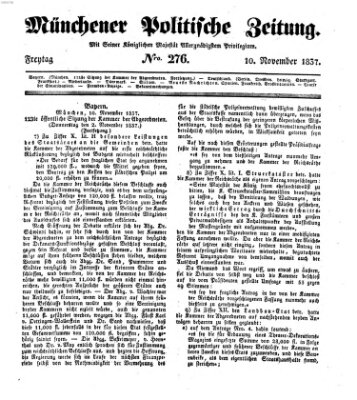 Münchener politische Zeitung (Süddeutsche Presse) Freitag 10. November 1837