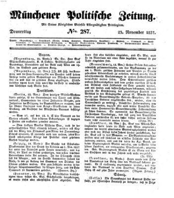 Münchener politische Zeitung (Süddeutsche Presse) Donnerstag 23. November 1837