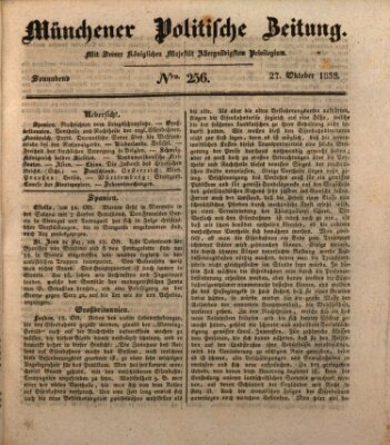 Münchener politische Zeitung (Süddeutsche Presse) Samstag 27. Oktober 1838