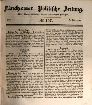 Münchener politische Zeitung (Süddeutsche Presse) Freitag 5. Juli 1839