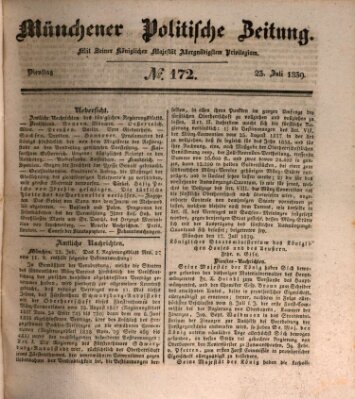 Münchener politische Zeitung (Süddeutsche Presse) Dienstag 23. Juli 1839