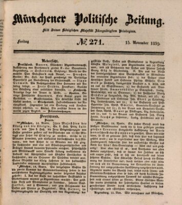 Münchener politische Zeitung (Süddeutsche Presse) Freitag 15. November 1839