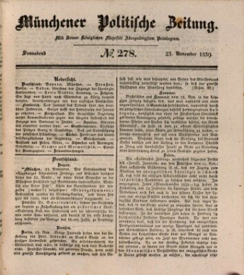 Münchener politische Zeitung (Süddeutsche Presse) Samstag 23. November 1839