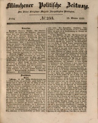 Münchener politische Zeitung (Süddeutsche Presse) Freitag 23. Oktober 1840