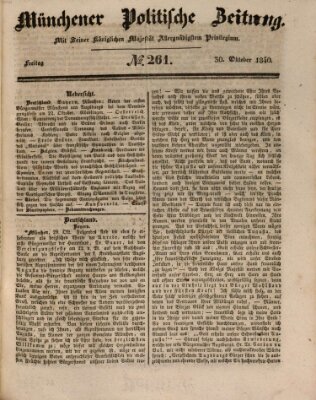 Münchener politische Zeitung (Süddeutsche Presse) Freitag 30. Oktober 1840