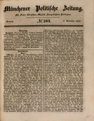 Münchener politische Zeitung (Süddeutsche Presse) Sonntag 1. November 1840