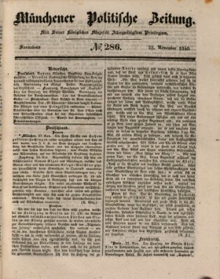 Münchener politische Zeitung (Süddeutsche Presse) Samstag 28. November 1840