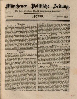 Münchener politische Zeitung (Süddeutsche Presse) Sonntag 13. Dezember 1840