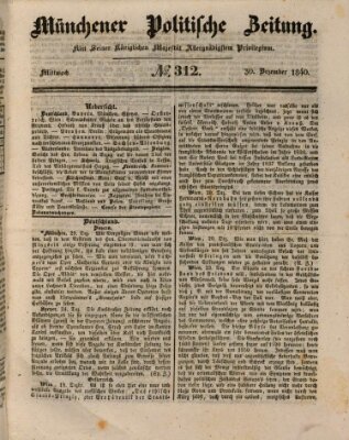 Münchener politische Zeitung (Süddeutsche Presse) Mittwoch 30. Dezember 1840