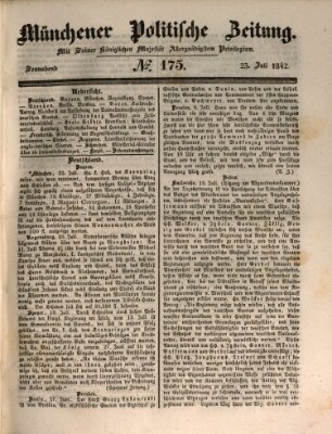 Münchener politische Zeitung (Süddeutsche Presse) Samstag 23. Juli 1842