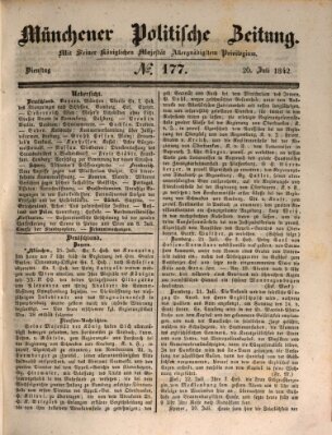 Münchener politische Zeitung (Süddeutsche Presse) Dienstag 26. Juli 1842