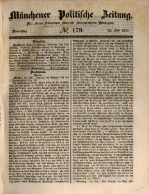 Münchener politische Zeitung (Süddeutsche Presse) Donnerstag 28. Juli 1842