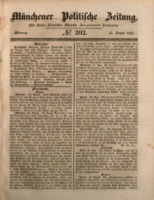 Münchener politische Zeitung (Süddeutsche Presse) Mittwoch 24. August 1842