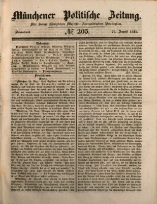 Münchener politische Zeitung (Süddeutsche Presse) Samstag 27. August 1842