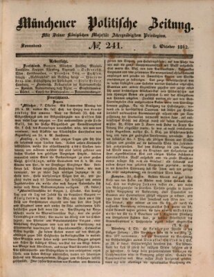 Münchener politische Zeitung (Süddeutsche Presse) Samstag 8. Oktober 1842