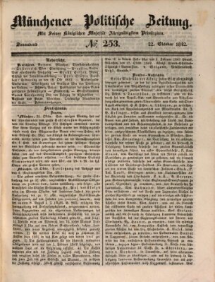 Münchener politische Zeitung (Süddeutsche Presse) Samstag 22. Oktober 1842