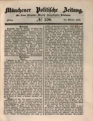 Münchener politische Zeitung (Süddeutsche Presse) Freitag 28. Oktober 1842