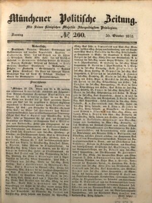 Münchener politische Zeitung (Süddeutsche Presse) Sonntag 30. Oktober 1842