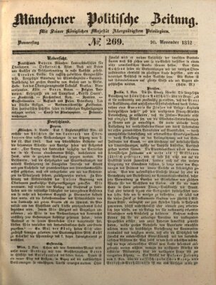 Münchener politische Zeitung (Süddeutsche Presse) Donnerstag 10. November 1842