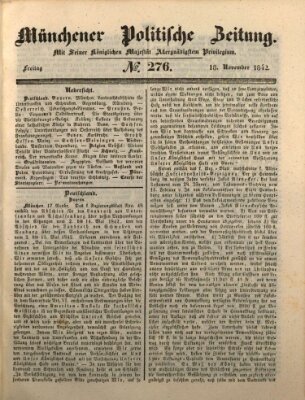 Münchener politische Zeitung (Süddeutsche Presse) Freitag 18. November 1842