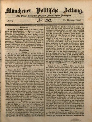 Münchener politische Zeitung (Süddeutsche Presse) Freitag 25. November 1842