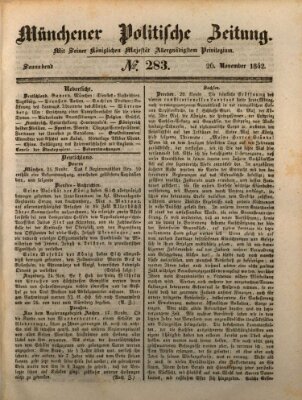 Münchener politische Zeitung (Süddeutsche Presse) Samstag 26. November 1842