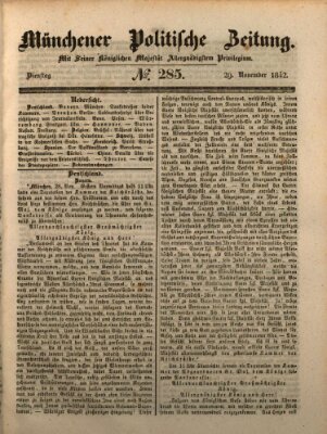 Münchener politische Zeitung (Süddeutsche Presse) Dienstag 29. November 1842