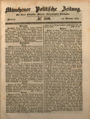 Münchener politische Zeitung (Süddeutsche Presse) Mittwoch 30. November 1842