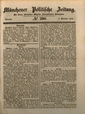 Münchener politische Zeitung (Süddeutsche Presse) Sonntag 4. Dezember 1842