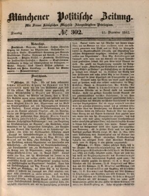 Münchener politische Zeitung (Süddeutsche Presse) Sonntag 18. Dezember 1842